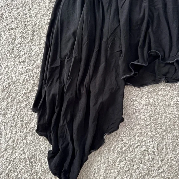 Vntg Bebe Halterneck Black Dress Satin Accents Size M Asymmetrical Babydoll Y2K - Picture 2 of 9